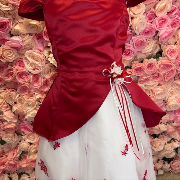 Little Girls Tea Length Red Dress - Picture 8 of 8